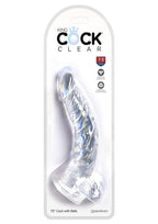 King Cock Clear Dildo with Balls 7.5in - Clear