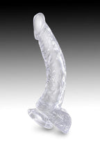 King Cock Clear Dildo with Balls 7.5in - Clear