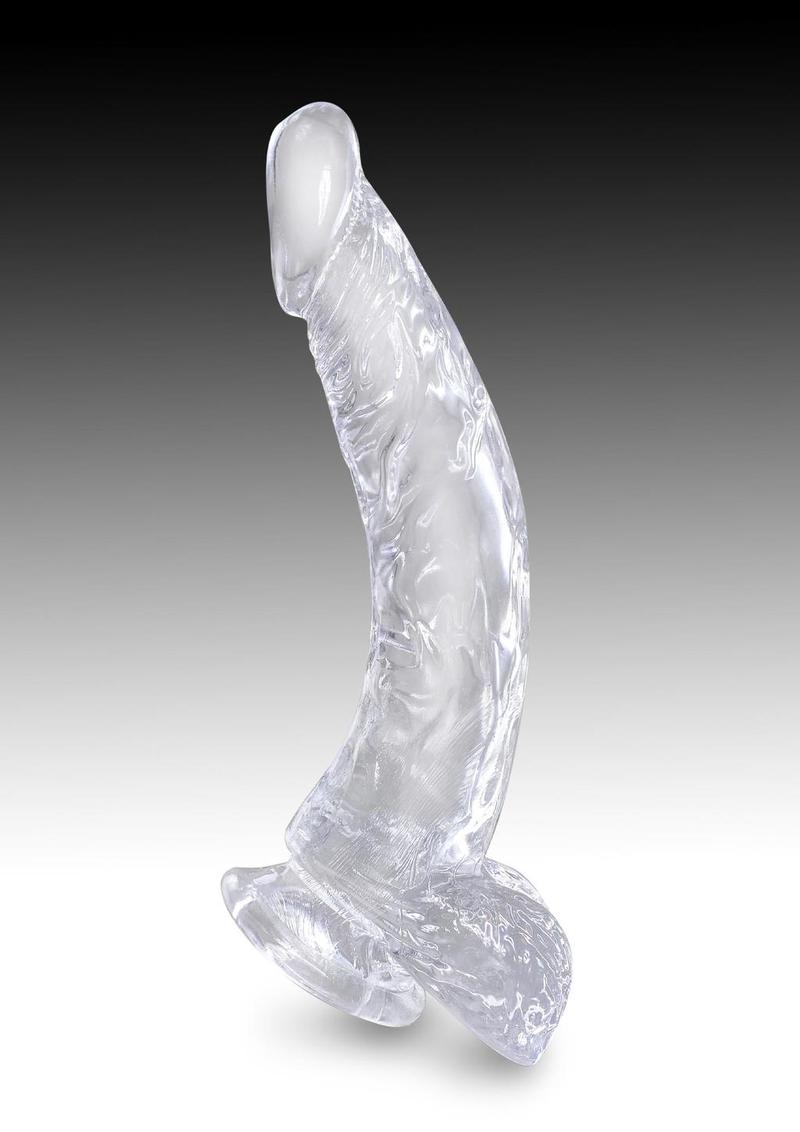 King Cock Clear Dildo with Balls 7.5in - Clear