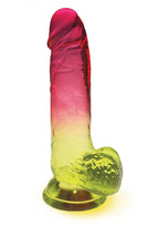 Shades Gradient Dildo 8in - Pink & Yellow