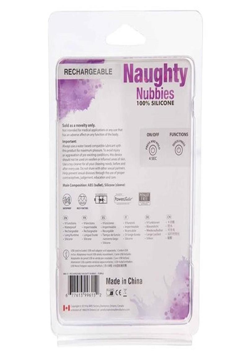 PowerBullet Naughty Nubbies Rechargeable Silicone Finger Massager - Purple