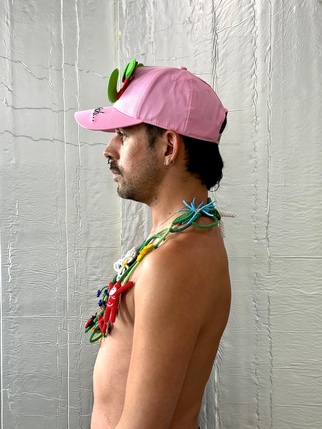 Smiley Cap in Pink by Walter van Beirendonck