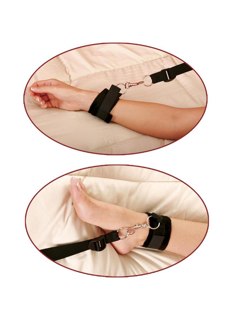 Fetish Fantasy Series Bed Bindings Restraint (4 Piece Kit) - Black