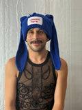 LOVERBOY BY CHARLES JEFFREY CHUNKY RABBIT BEANIE BLUE