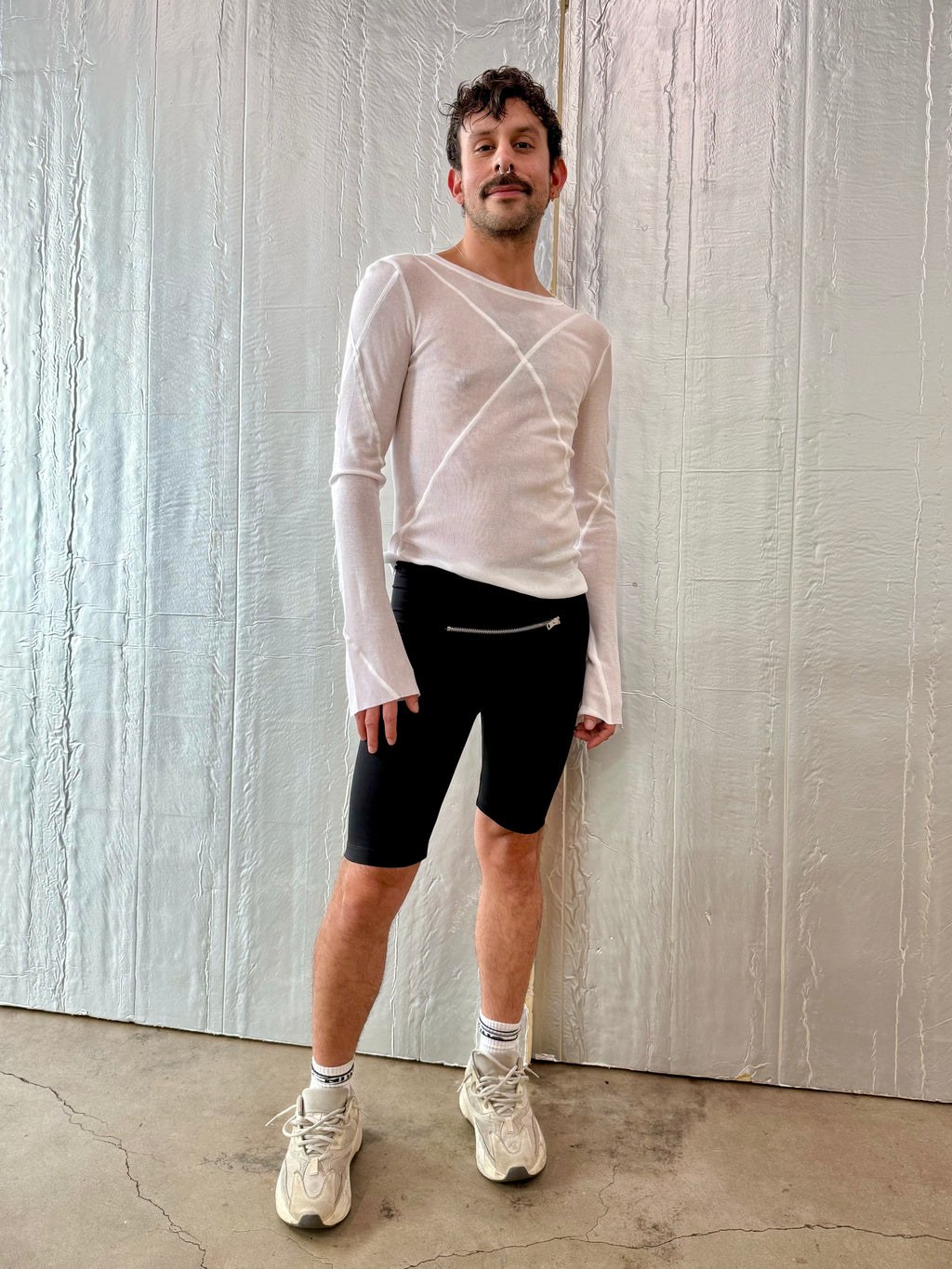 Jordanluca BLUES LONGSLEEVE TOP WHITE