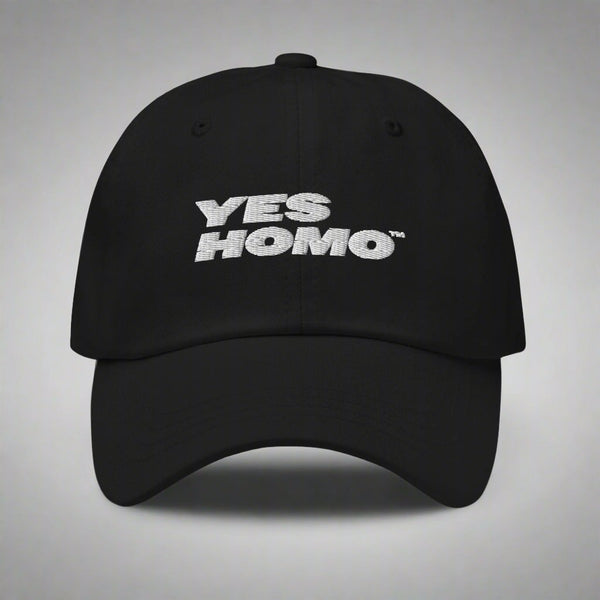 Yes Homo Dad Hat in Black
