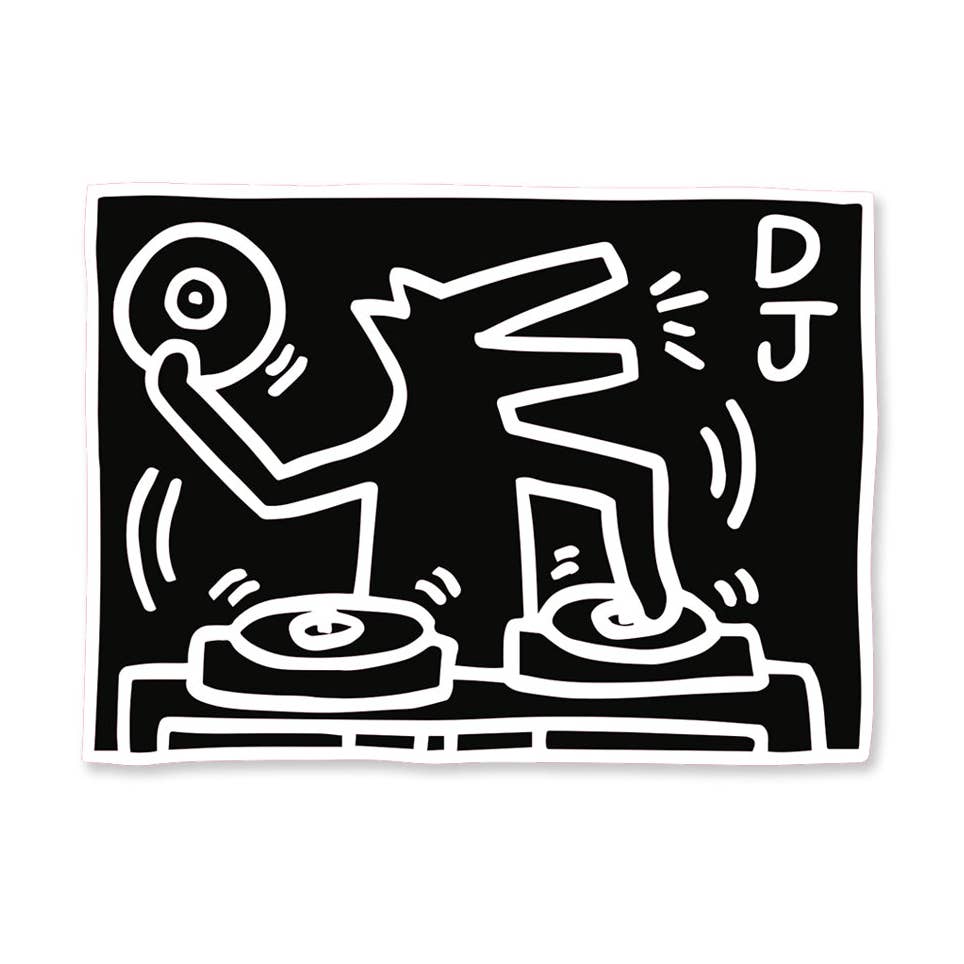 keith Haring Black / White Dj Dog Patch