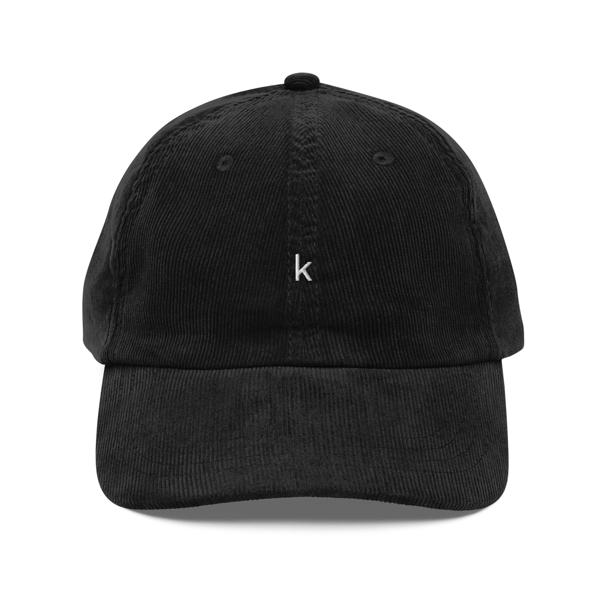 'k' Embroidered Corduroy Hat