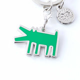 Green Barking Dog Keyclip