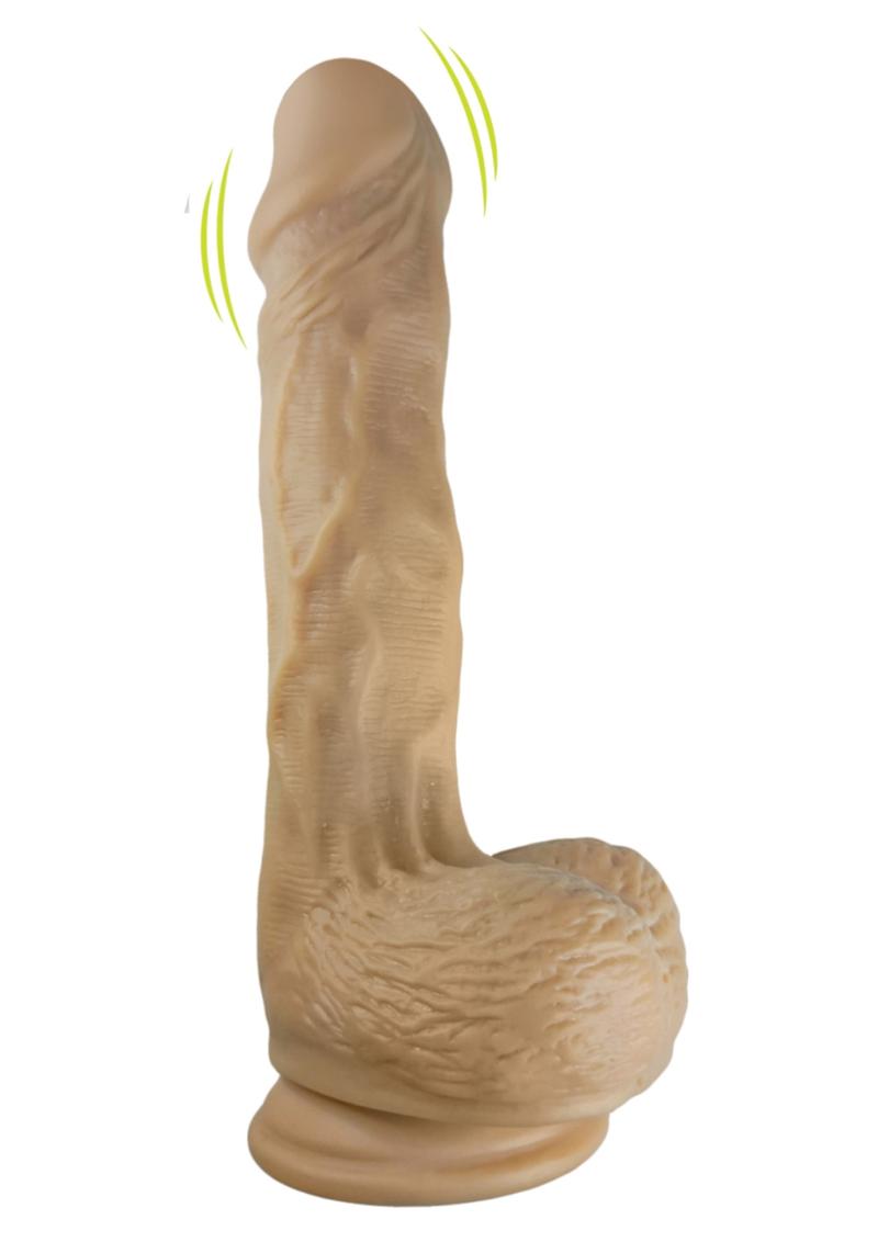Skinsations Sidewinder Waves and Vibration Realistic Dildo with Remote Control 9in - Vanilla