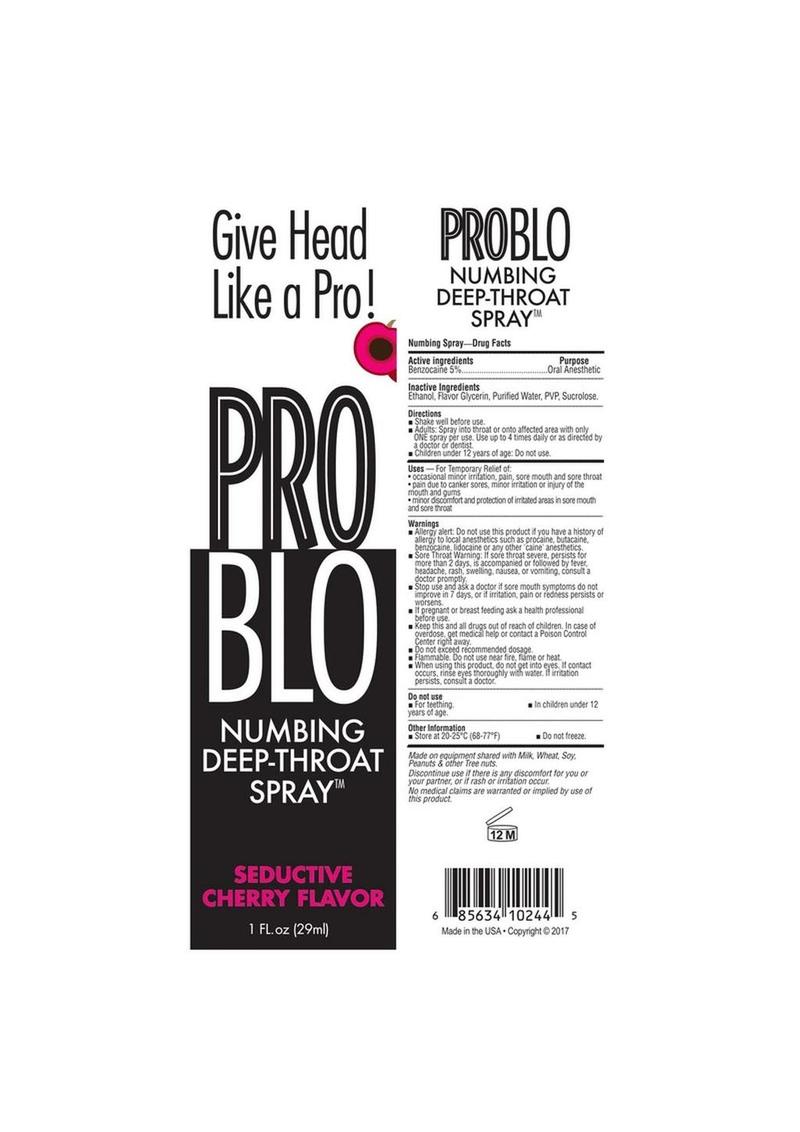 ProBlo Numbing Deep-Throat Spray 1oz - Seductive Cherry