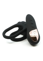 Nu Sensuelle Silicone Bullet Ring XLR8 Rechargeable Vibrating Cock Ring with Remote Control - Black