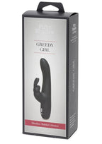 Fifty Shades of Grey Greedy Girl Rechargeable Slimline Rabbit Vibrator - Black