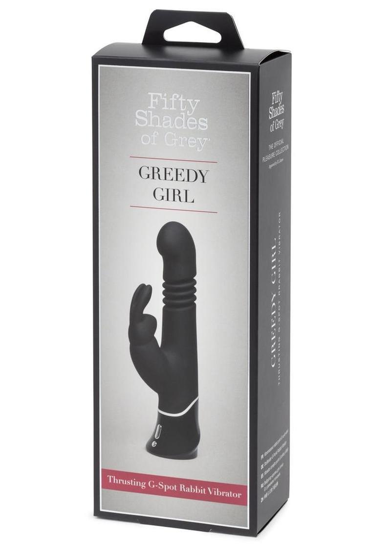 Fifty Shades of Grey Greedy Girl Rechargeable Thrusting G-Spot Rabbit Vibrator - Black