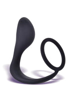The 9's - P Zone Silicone Cock Ring with Butt Plug - Black