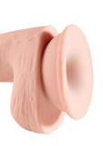 King Cock Plus Triple Density Dildo with Balls 5in - Vanilla