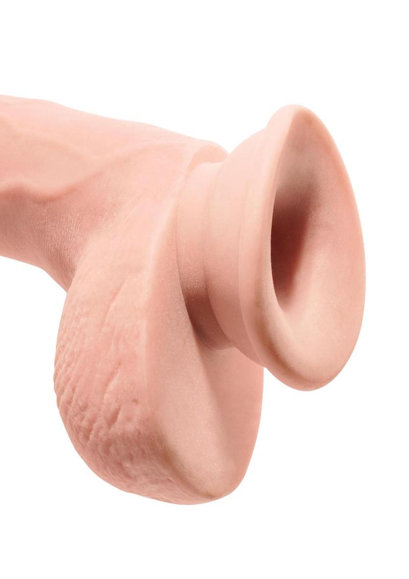 King Cock Plus Triple Density Dildo with Balls 9in - Vanilla