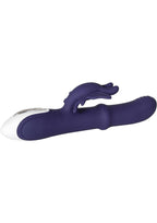 Put A Ring On It Rechargeable Silicone Vibrator with Sliding Shaft Ring - Purple