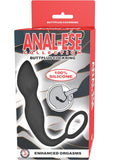 Anal-Ese Collection Silicone Cock Ring with Butt Plug - Black