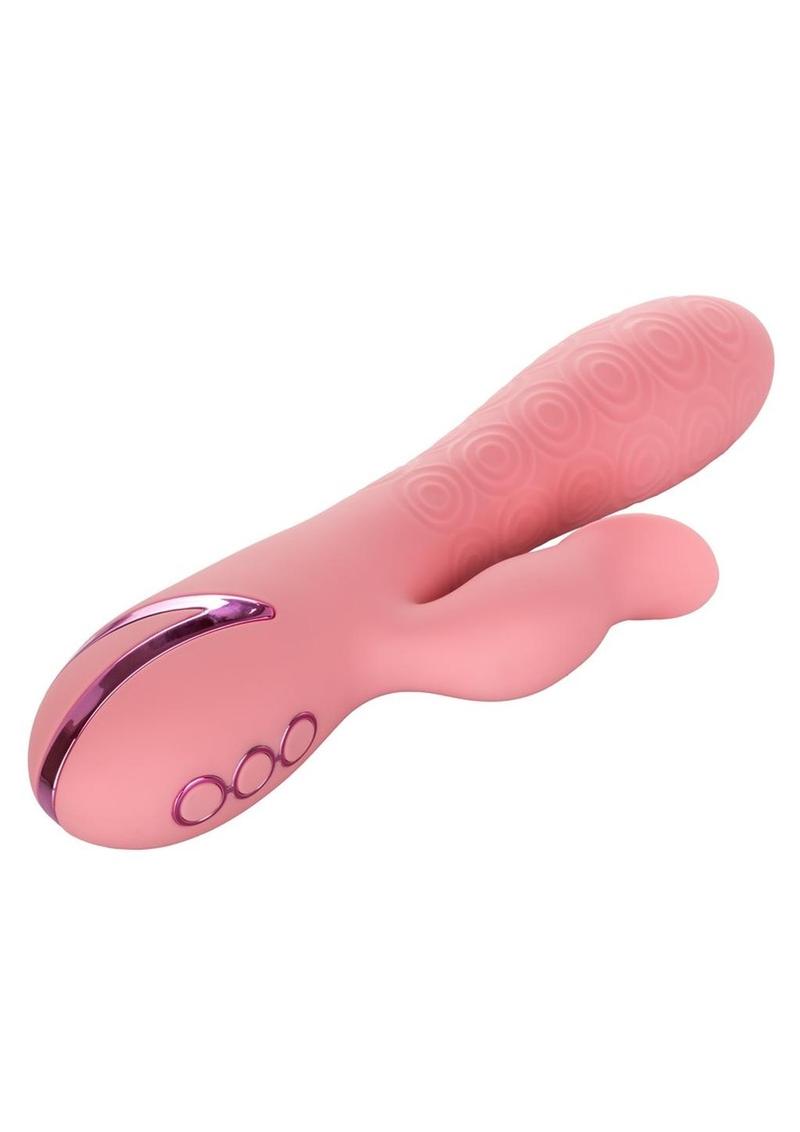 California Dreaming Pasadena Player Rechargeable Rotating Silicone Rabbit Vibrator - Pink