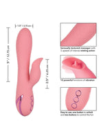California Dreaming Pasadena Player Rechargeable Rotating Silicone Rabbit Vibrator - Pink