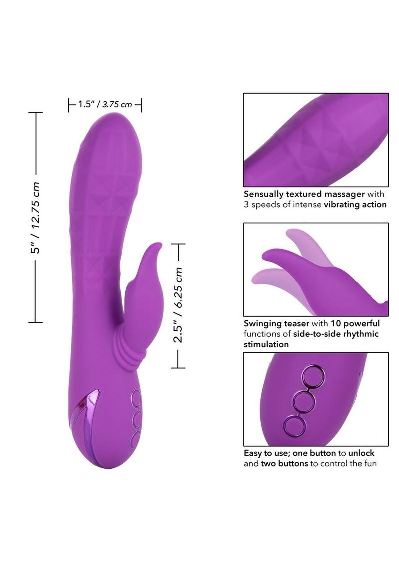 California Dreaming Valley Vamp Rechargeable Silicone Rabbit Vibrator - Purple