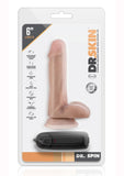 Dr. Skin Silver Collection Dr. Spin Gyrating Dildo with Suction Cup and Remote Control 6in - Vanilla