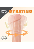 Dr. Skin Silver Collection Dr. Spin Gyrating Dildo with Suction Cup and Wired Remote Control 8.5in - Vanilla