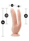 Dr. Skin Silver Collection Dual Penetrating Dildo with Suction Cup 8in - Vanilla