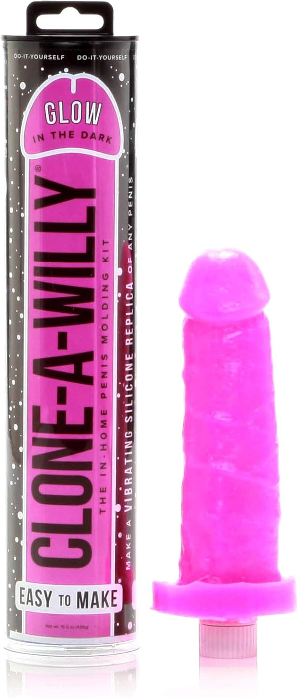CLONE A WILLY AT HOME PENIS MOLDING KIT - GLOW IN THE DARK PINK