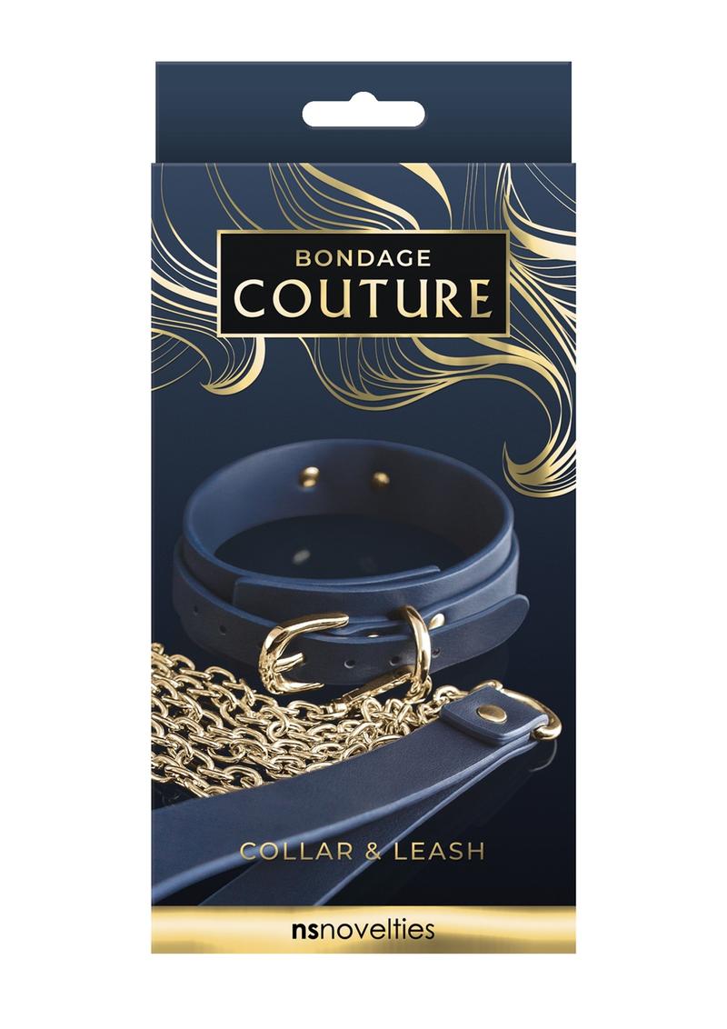 Bondage Couture Collar & Leash - Blue