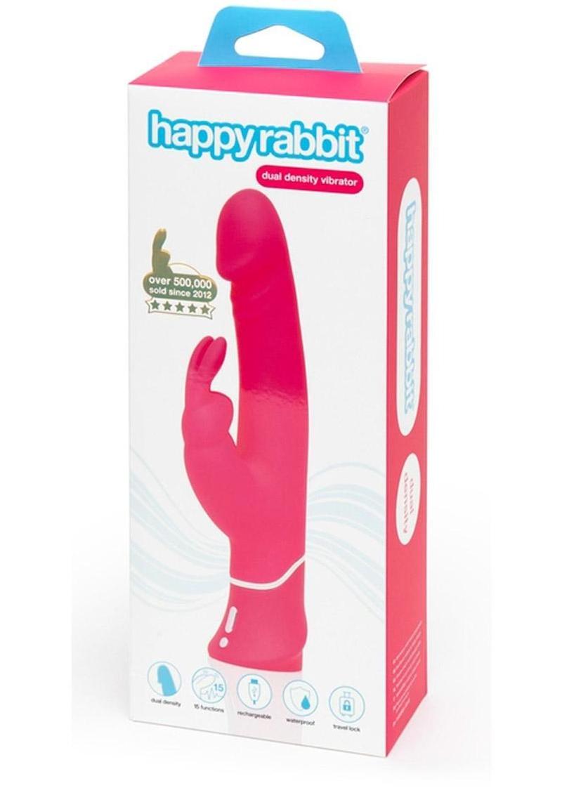 Happy Rabbit Realistic Double Dense Rabbit Vibrator - Pink