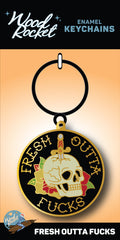 Tattoo Skull Fresh Outta Fucks Keychain