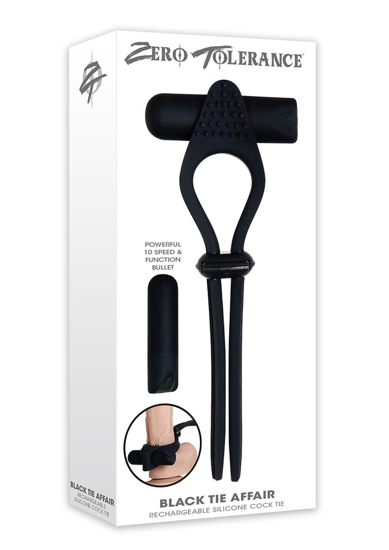 Zero Tolerance Black Tie Affair Vibrating Cock Tie - Black