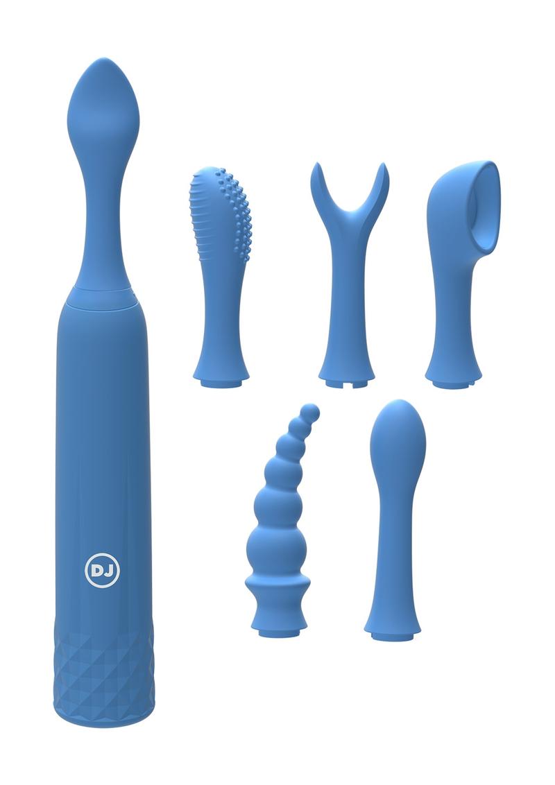 iVibe Select iQuiver Silicone Vibrator (7 Piece Kit) - Periwinkle