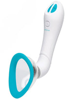 Bloom Intimate Body Pump Silicone Vibrating Rechargeable Body Pump - Sky Blue/White