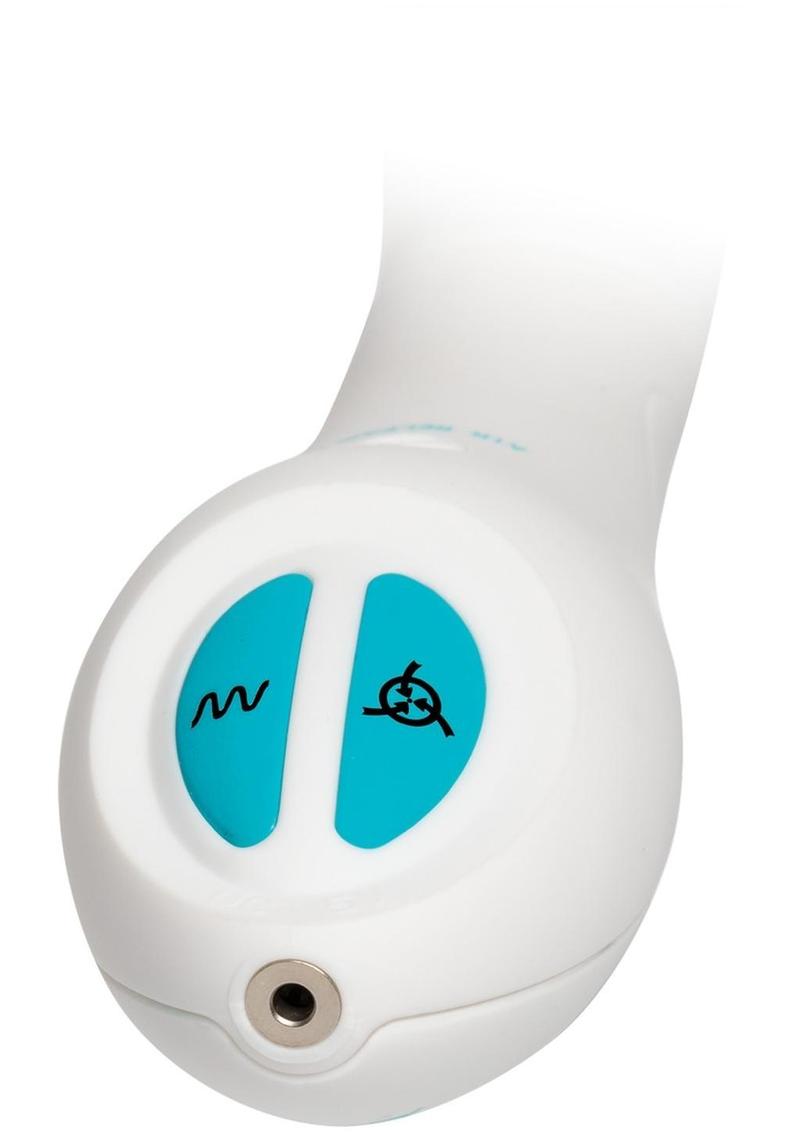 Bloom Intimate Body Pump Silicone Vibrating Rechargeable Body Pump - Sky Blue/White