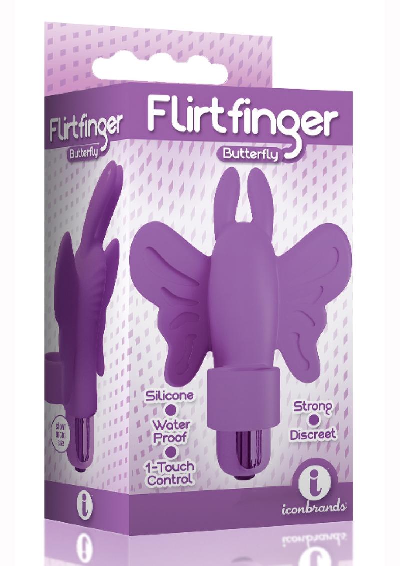 The 9's - Flirt finger Silicone Butterfly Finger Vibrator - Purple