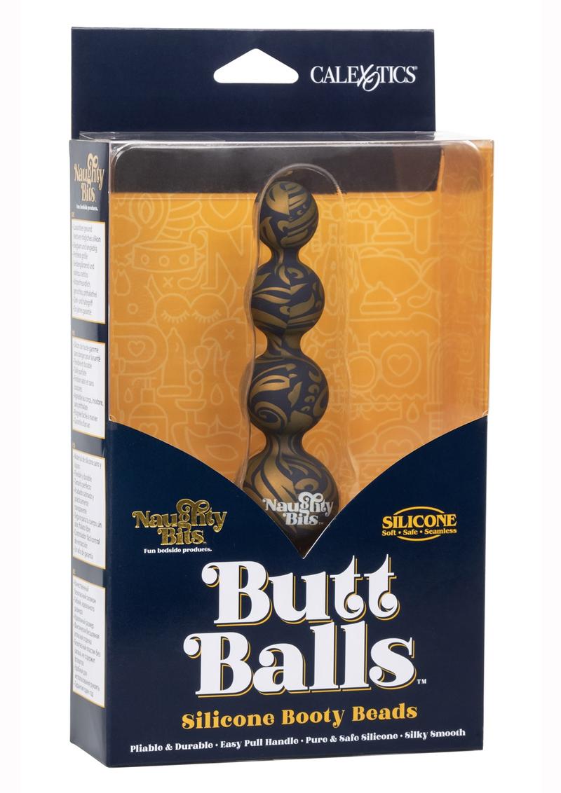 Naughty Bits Butt Balls Silicone Booty Anal Beads - Multicolor