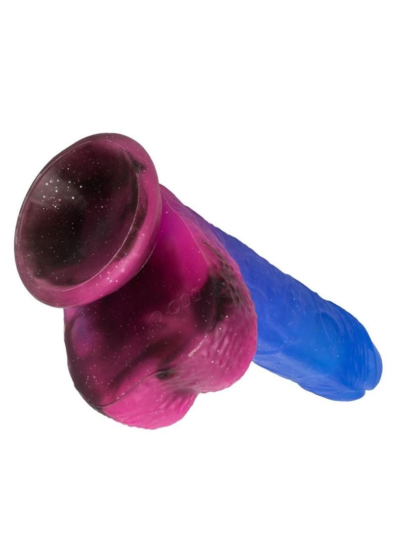 Naughty Bits Ombre Hombre Rechargeable Silicone Vibrating Dildo - Multicolored