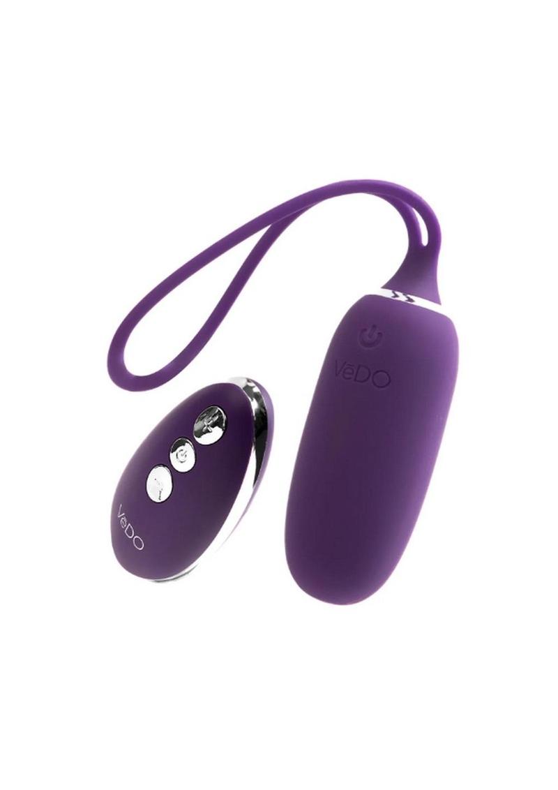 VeDO Kiwi Rechargeable Silicone Insertable Bullet Vibrator with Remote Control - Deep Purple