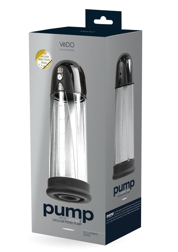 VeDO Pump Rechargeable Silicone Vacuum Penis Pump - Just Black