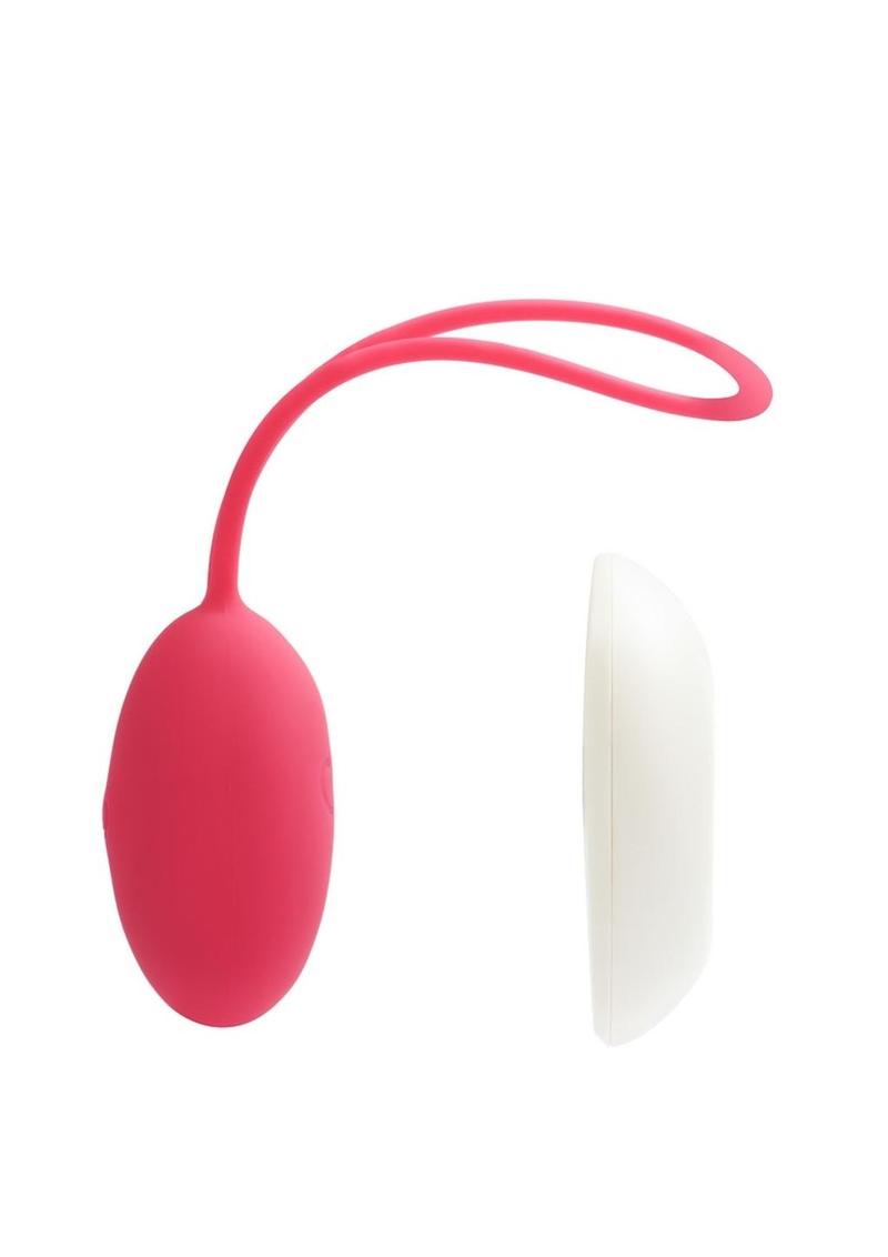 VeDO Peach Rechargeable Silicone Egg Vibrator with Remote Control - Foxy Pink