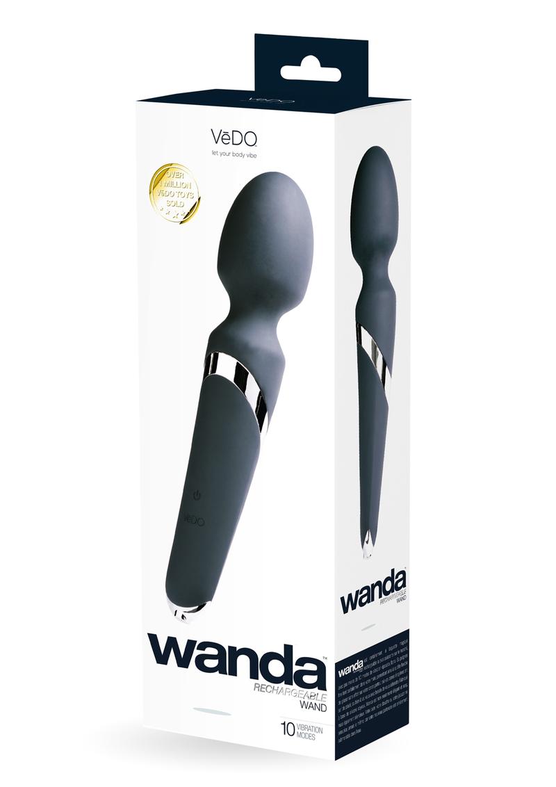 VeDO Wanda Rechargeable Silicone Wand Massager - Just Black