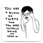 David Shrigley Coaster - Bunch Of Twats