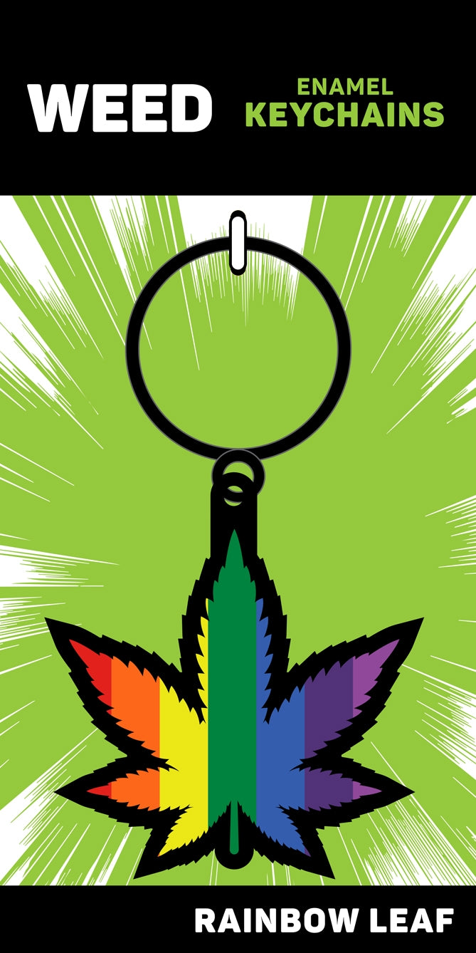 Rainbow Leaf Keychain