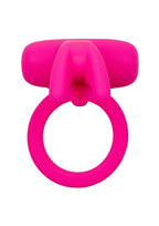 Couple's Enhancers Silicone Rechargeable Triple Clit Flicker Cock Ring - Pink