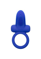 Couple's Enhancers Silicone Rechargeable Dual Pleasure Enhancer Cock Ring - Blue