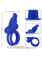 Couple's Enhancers Silicone Rechargeable Dual Pleasure Enhancer Cock Ring - Blue