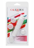 Compact Personal Travel Massager with 4 Interchangeable Heads - White